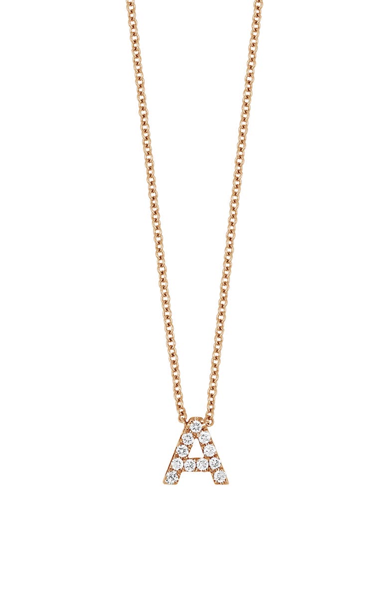 Bony Levy Diamond Pavé Initial Pendant Necklace, Main, color, 