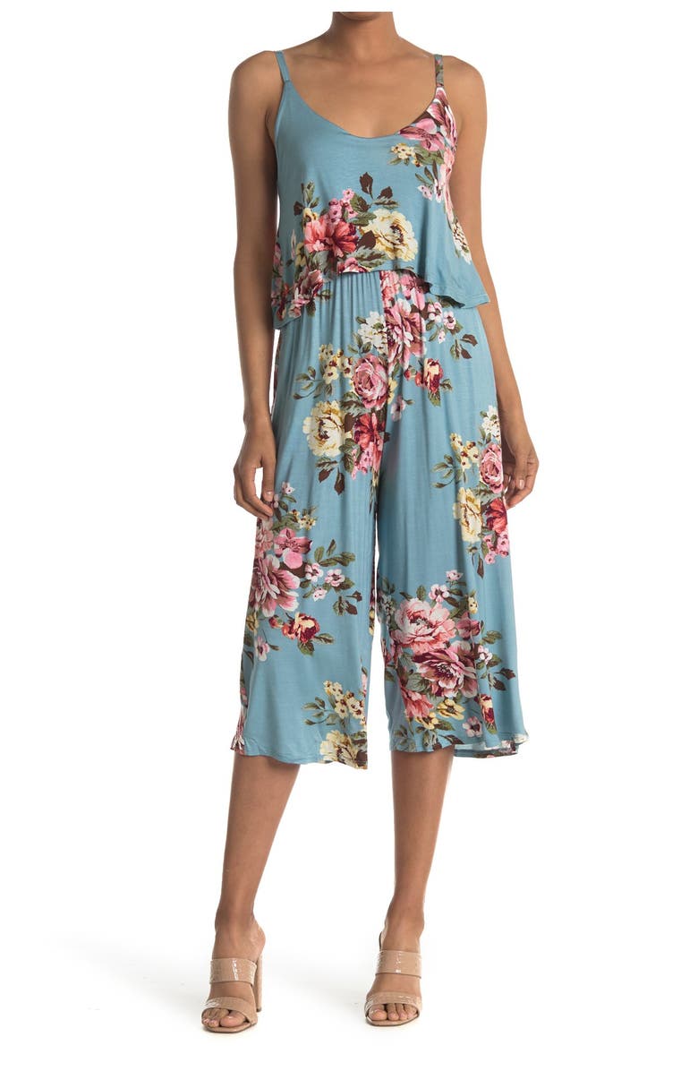 PAPILLON Floral Popover Sleeveless Crop Jumpsuit, Main, color,