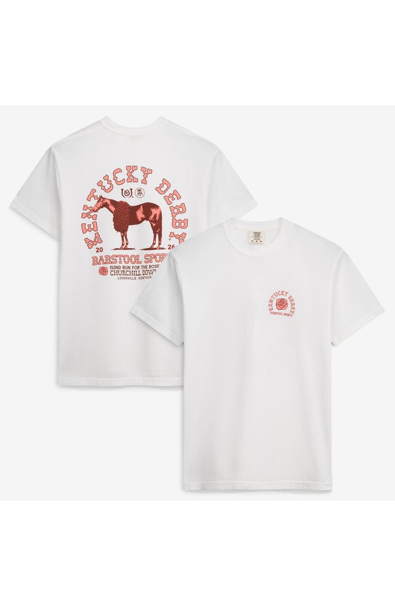 BARSTOOL GOLF Men's Barstool Golf White 152nd Kentucky Derby Emblem T-Shirt, Main, color,