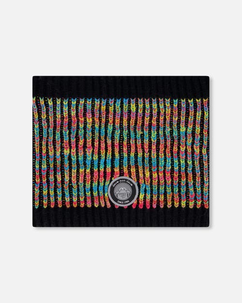 Deux Par Deux Lined Knit Neckwarmer In Multi