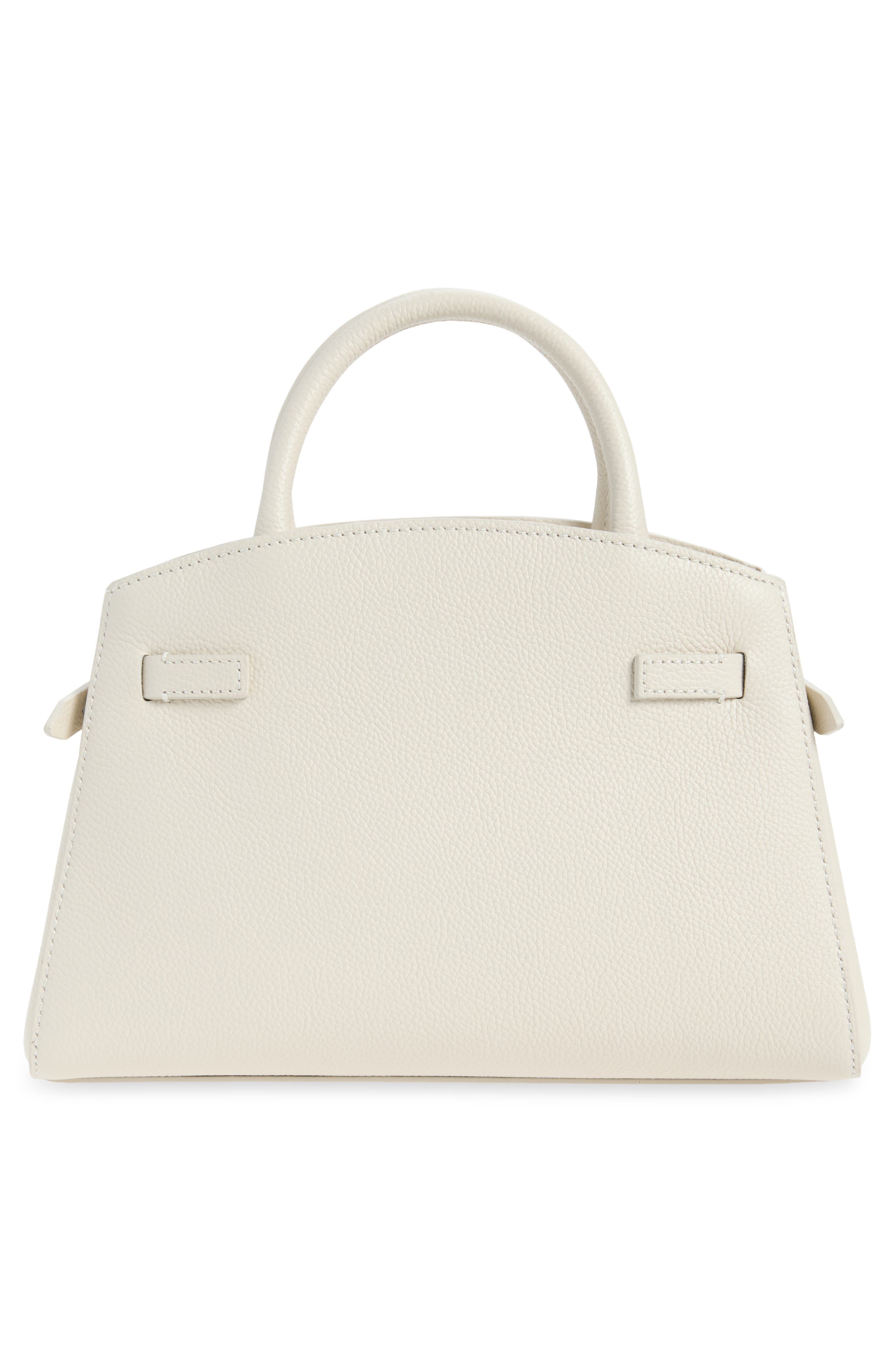 The Small Hudson Leather Tote, Alternate, color, CHALK