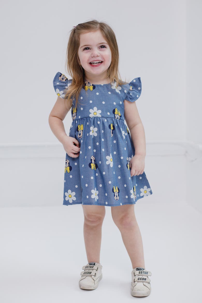 Minnie Mouse Chambray Dress, Alternate, color, Minnie Medium Blue