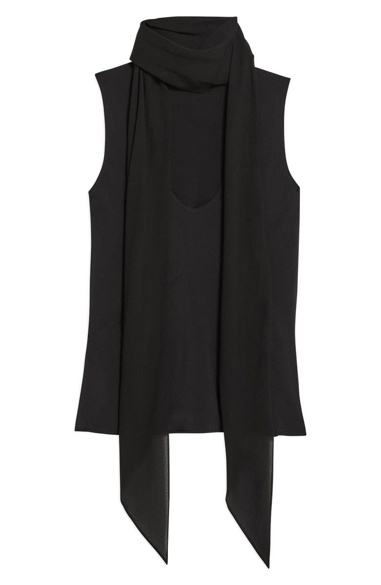 Helmut Lang Sleeveless Silk Top with Scarf, Alternate, color, Black