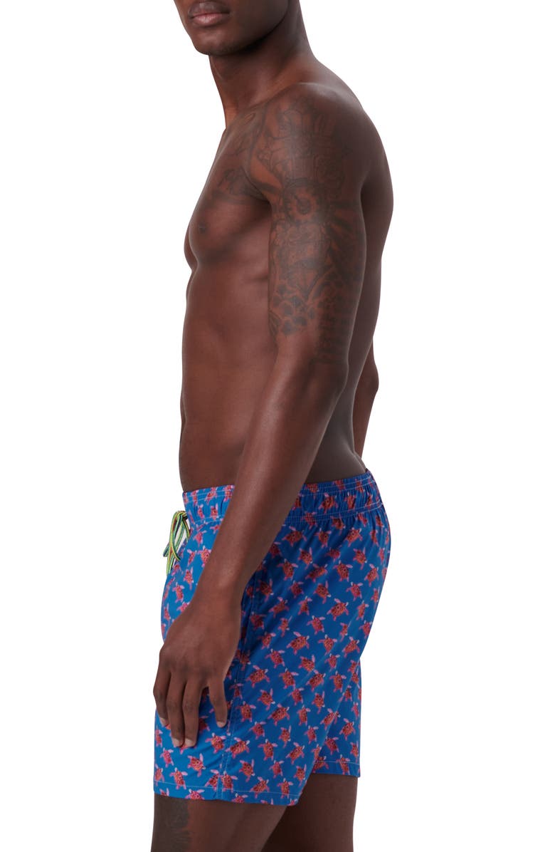 Bugatchi Archer Turtle Print Swim Trunks, Alternate, color,