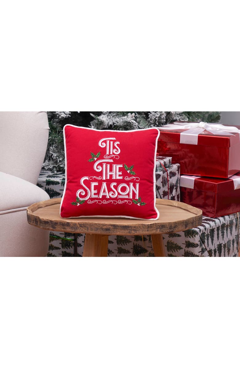 C&F Home Tis The Season Christmas Throw Pillow, 10" x 10", Alternate, color, Red