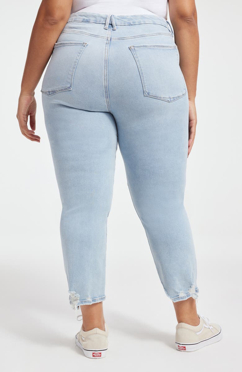 Good American Good Boy Ripped High Waist Boyfriend Jeans, Alternate, color,