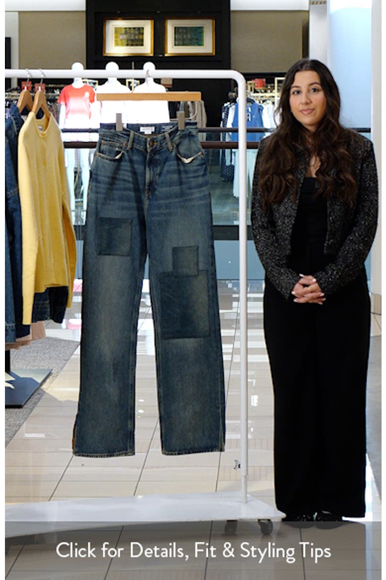 The Khloé High Waist Patch Denim Straight Leg Jeans video
