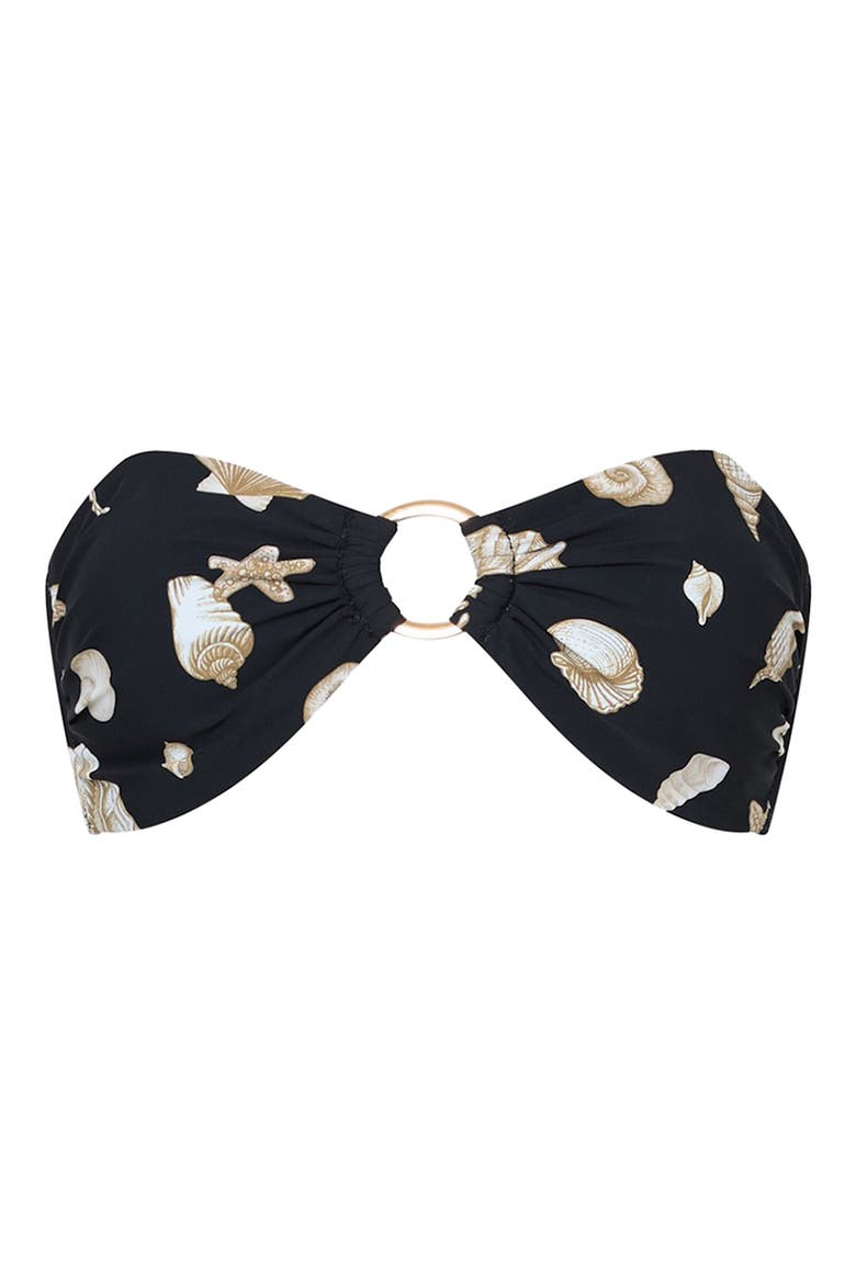 Shell O-Ring Bikini Top, Alternate, color, BLACK/ WHITE