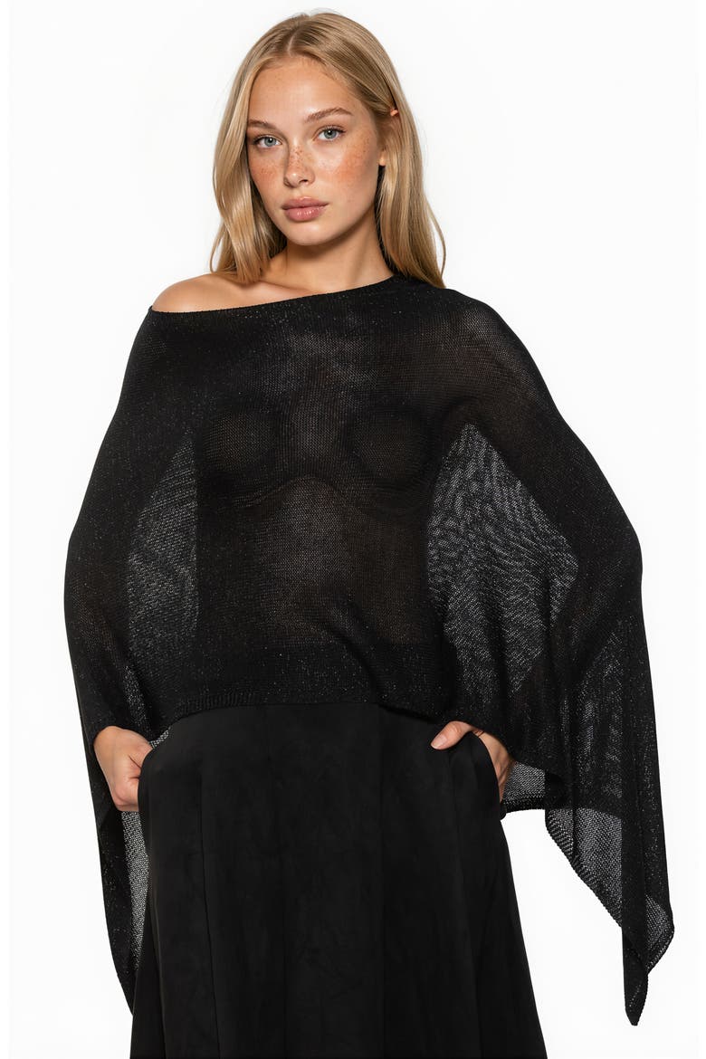 Ardis Boatneck Knit Draped Top, Alternate, color, BLACK