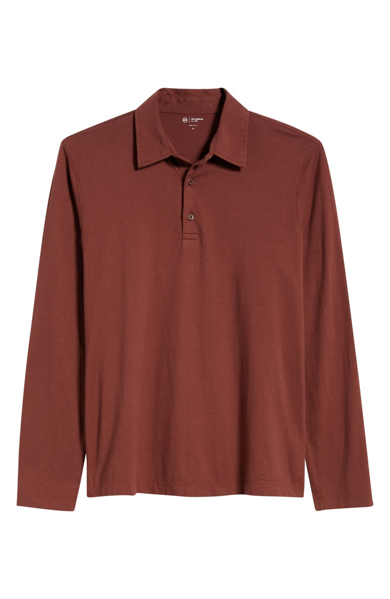 AG Bryce Long Sleeve Polo, Alternate, color, Cranberry