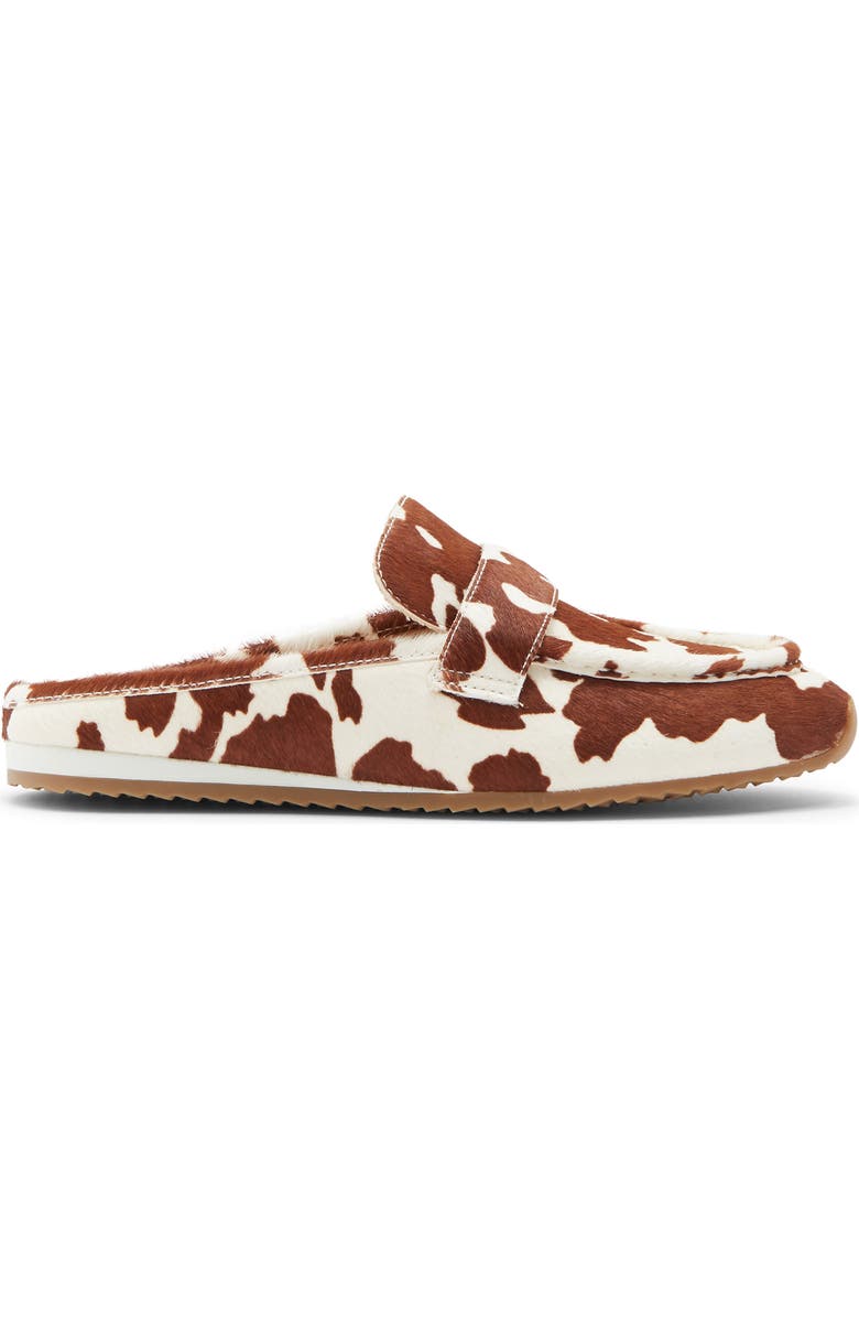 JSlides Paula Genuine Calf Hair Mule, Alternate, color, Brown Cow Print Calf Hair