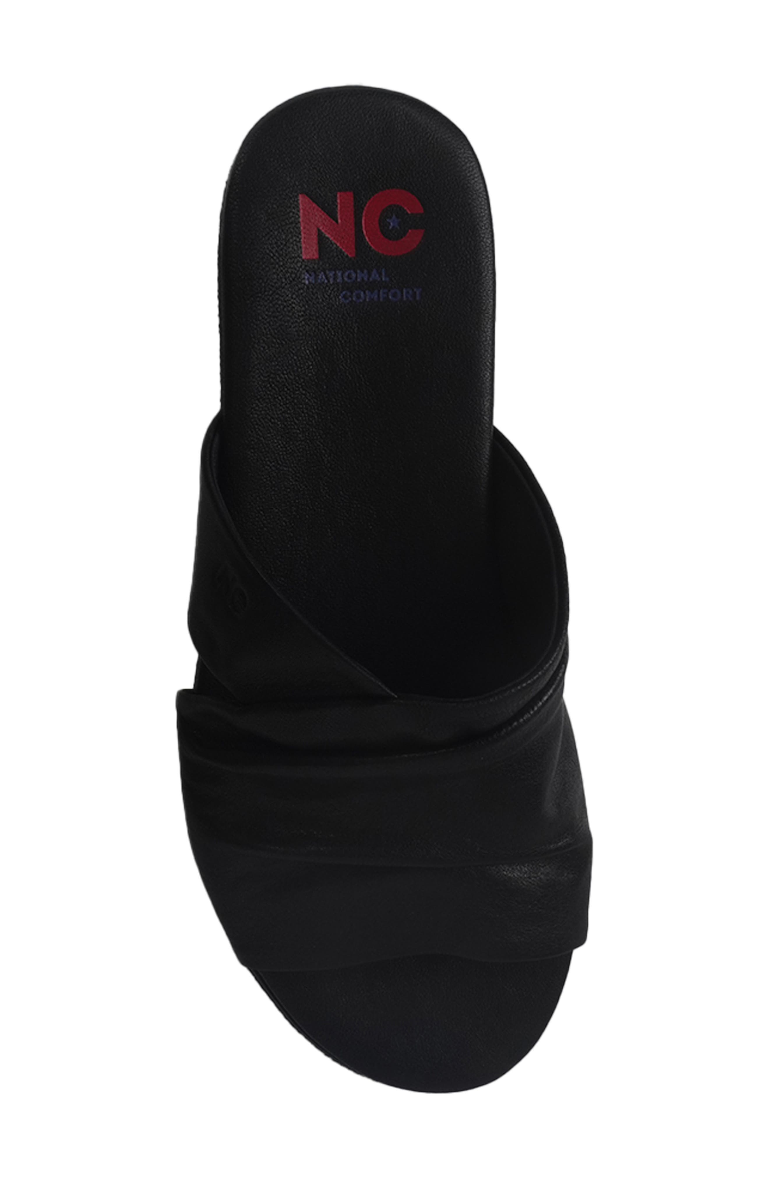 National Comfort Reneta Platform Leather Sandal, Alternate, color, Black