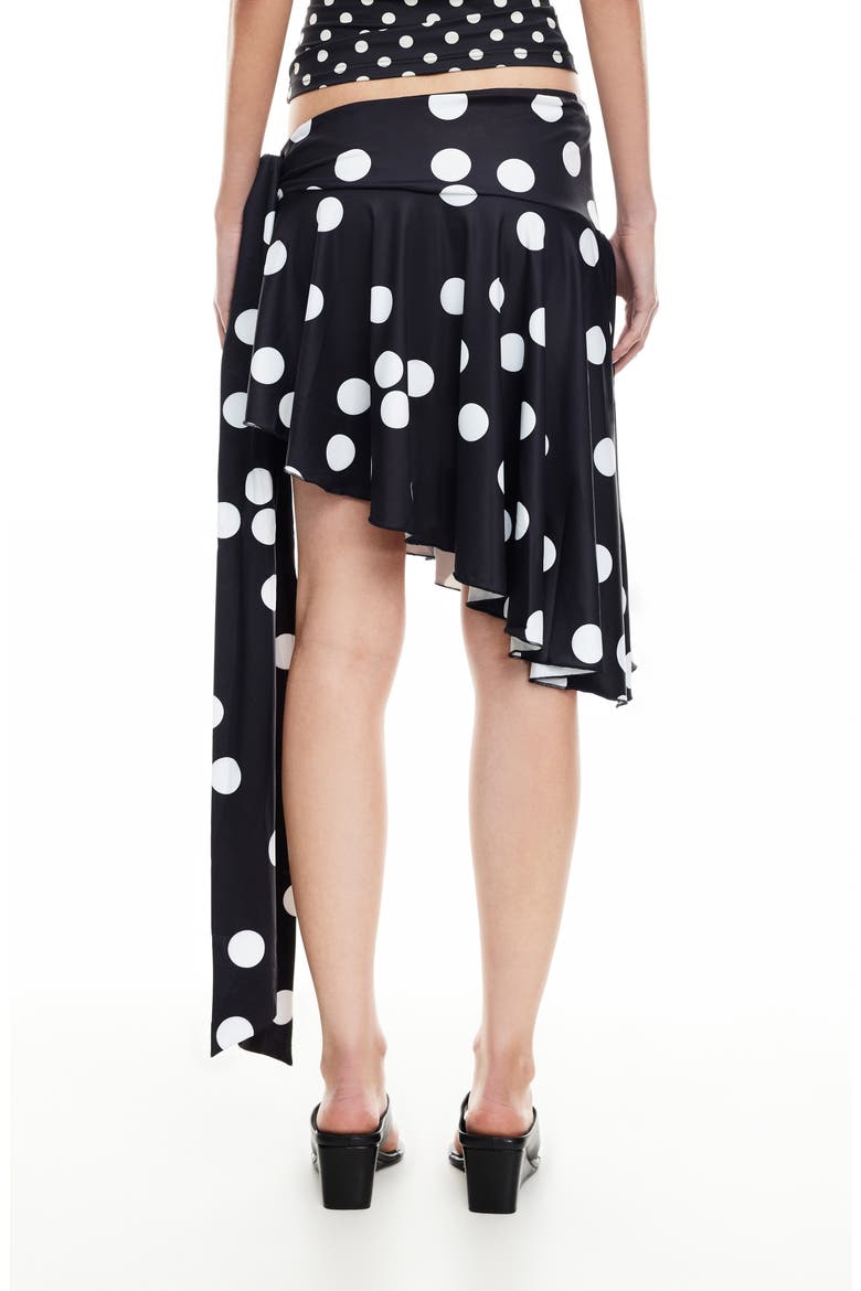 Safari Asymmetric Midi Skirt, Alternate, color, NOIR POLKA