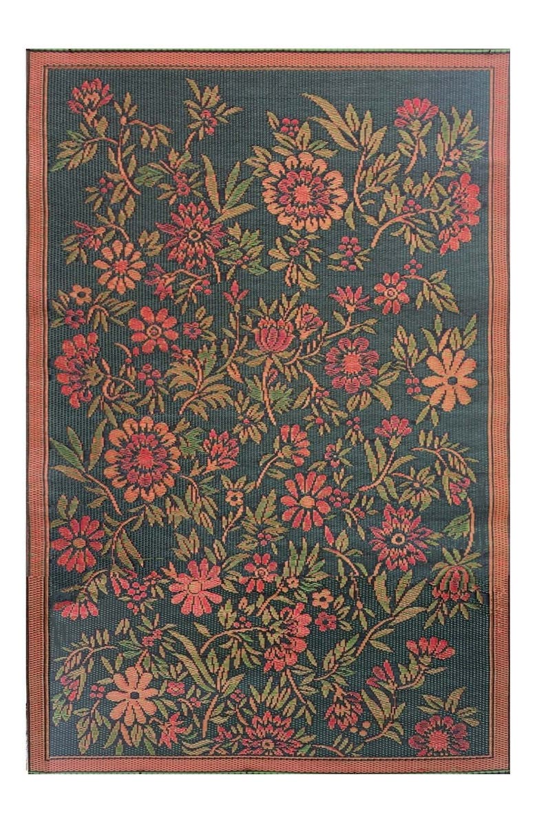 Mad Mats Wildflowers Hunter Green, Main, color, Dark Green And Pink