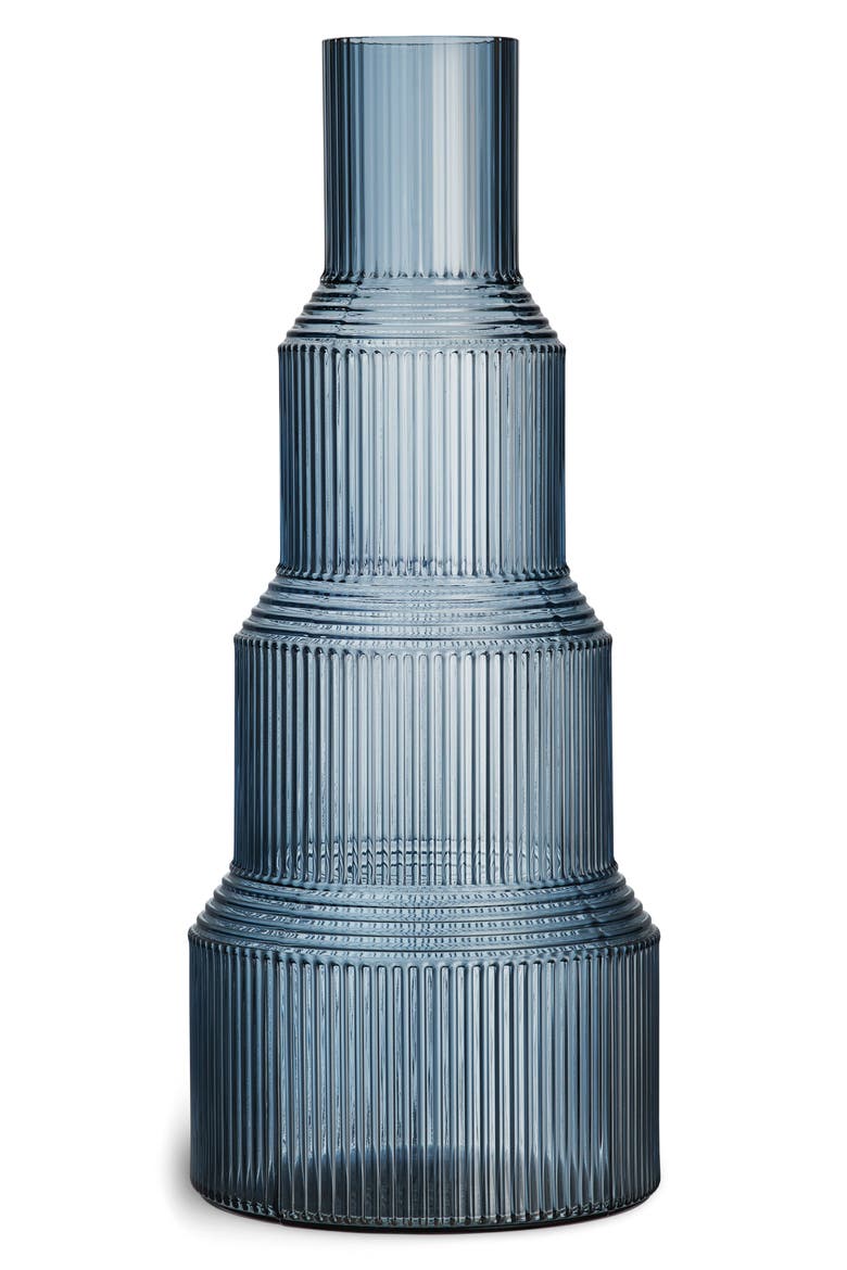 X-Large Pavilion Crystal Vase, Main, color, BLUE