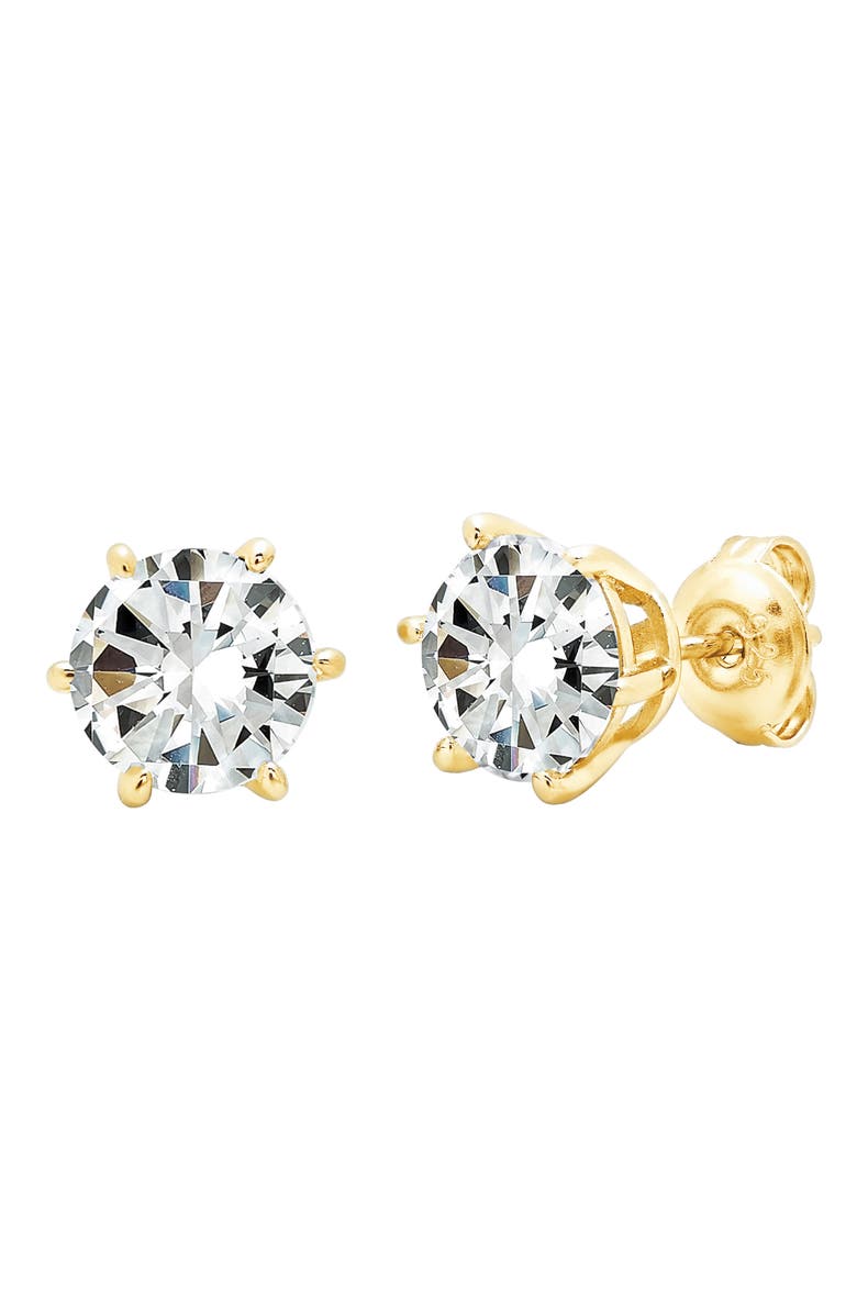 Crislu Cubic Zirconia Stud Earrings, Main, color, 18Kt Yellow Gold