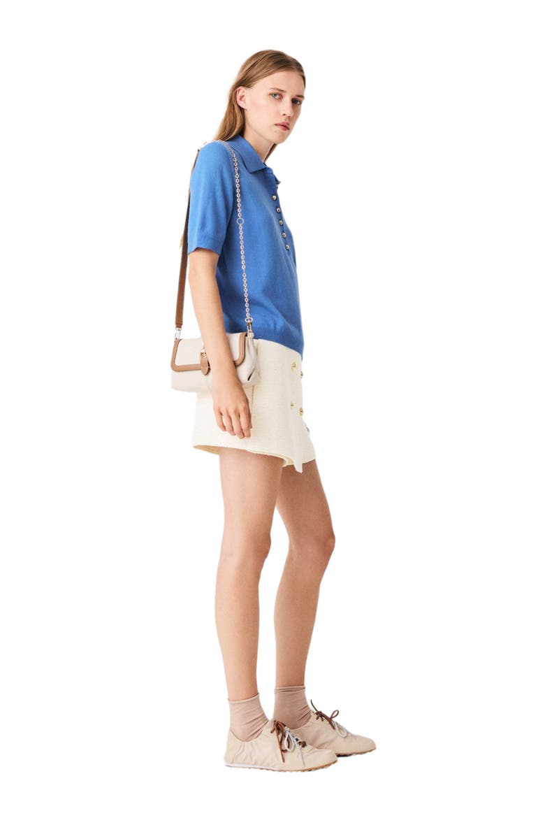 Polo collar sweater, Alternate, color, Blue