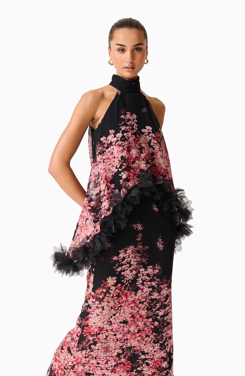 Elliatt Tulsia Floral Georgette Gown, Alternate, color, Pink/ Red/ Black Multi