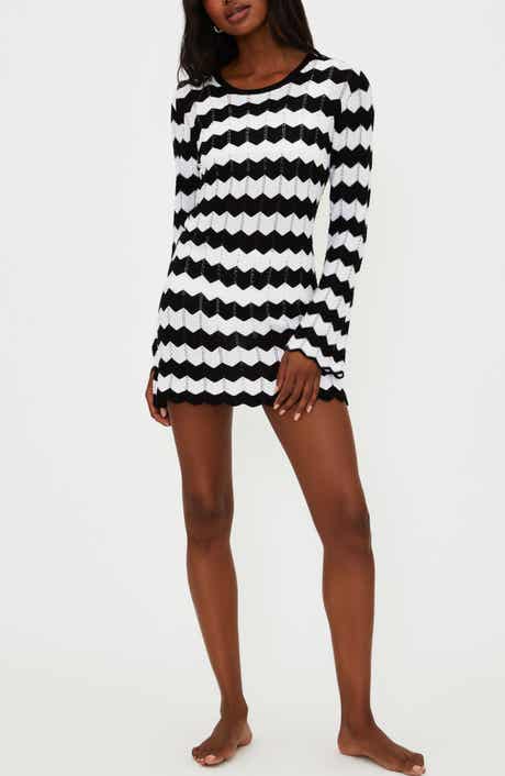 Beach Riot Libbi Long Sleeve Pointelle Cover-Up Dress