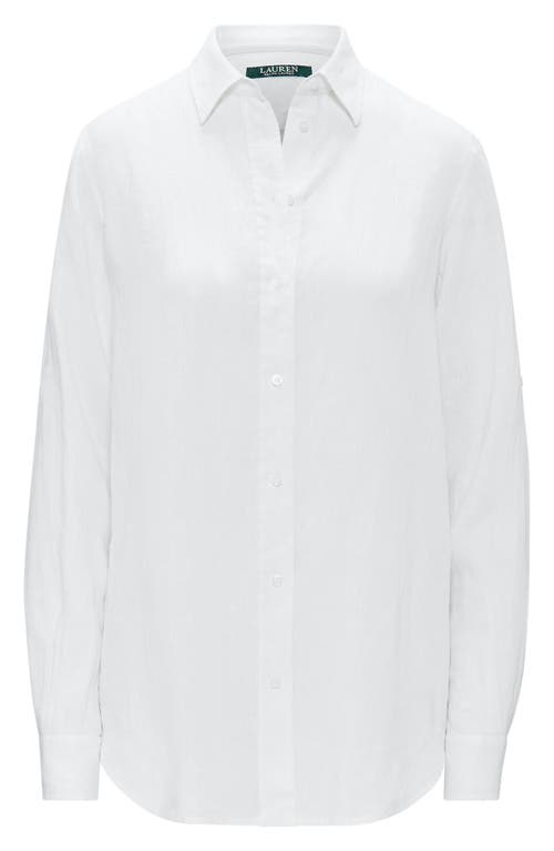 Ralph Lauren Lauren Relaxed Fit Linen Button-up Shirt In White