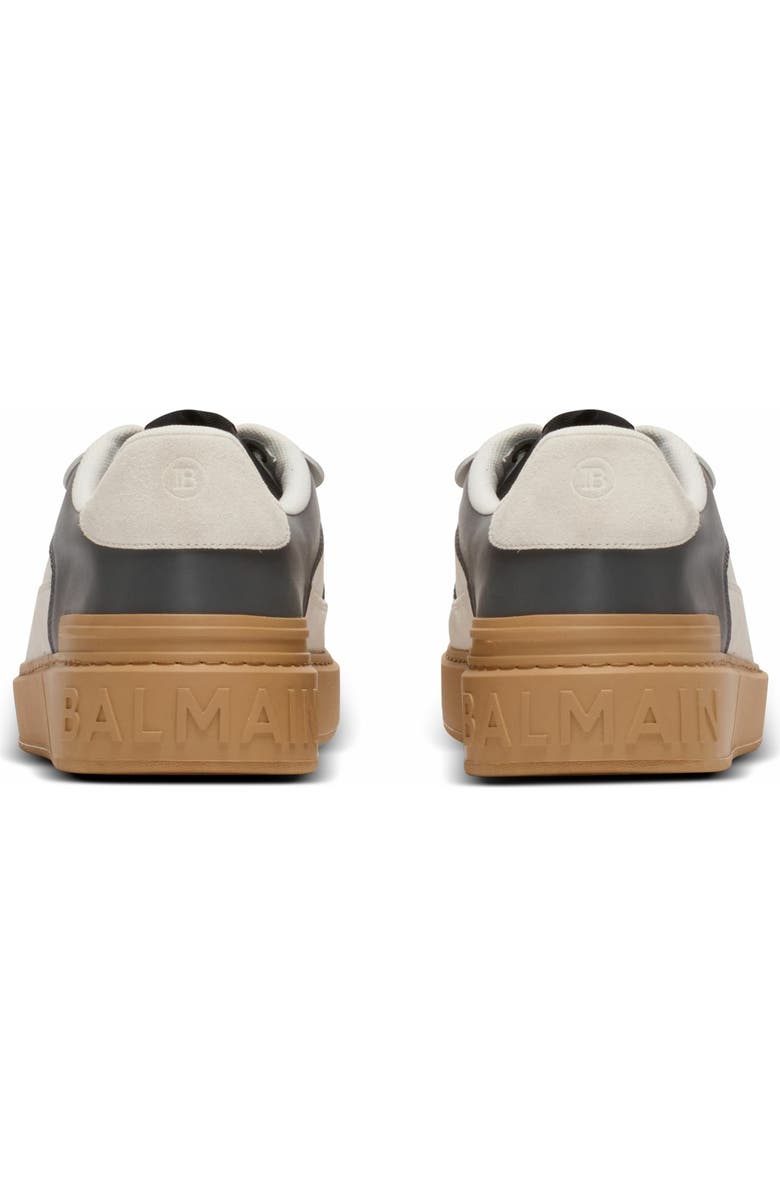 Balmain B-Court Flip Leather Trainers, Alternate, color, Grey
