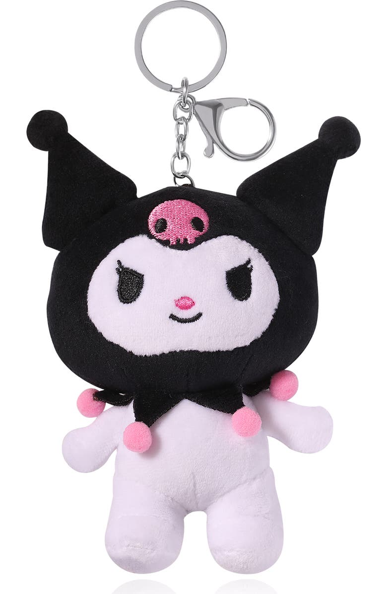 Hello Kitty Kruomi Plush Bag Charm Keychain, Main, color, Black, White, Pink