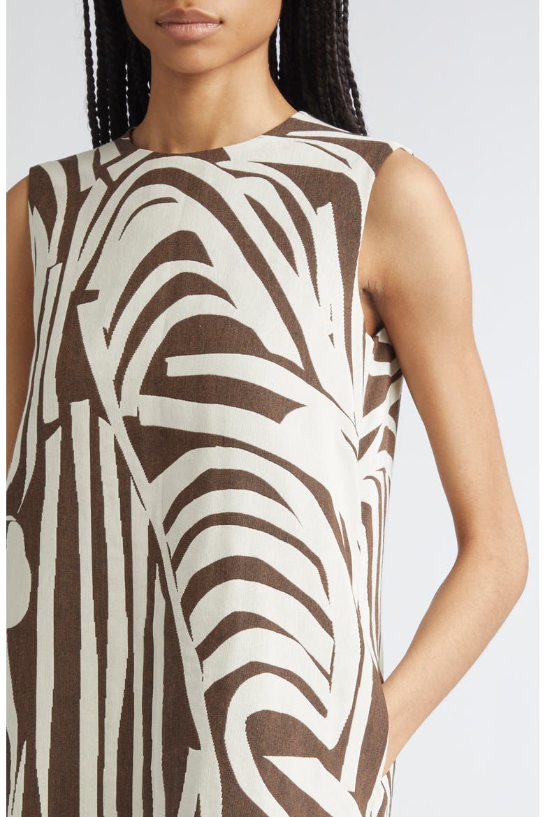 Hahmo Jokuraita Shift Dress, Alternate, color, LIGHT BEIGE, DARK BROWN