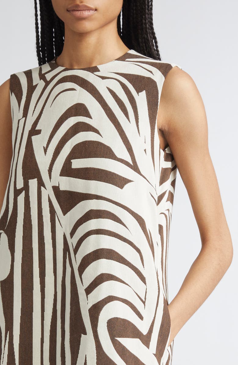 Marimekko Hahmo Jokuraita Shift Dress, Alternate, color, Light Beige, Dark Brown