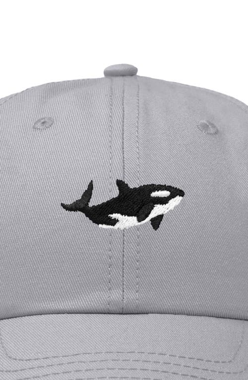 Dalix Killer Whale Embroidered Dad Hat In Gray