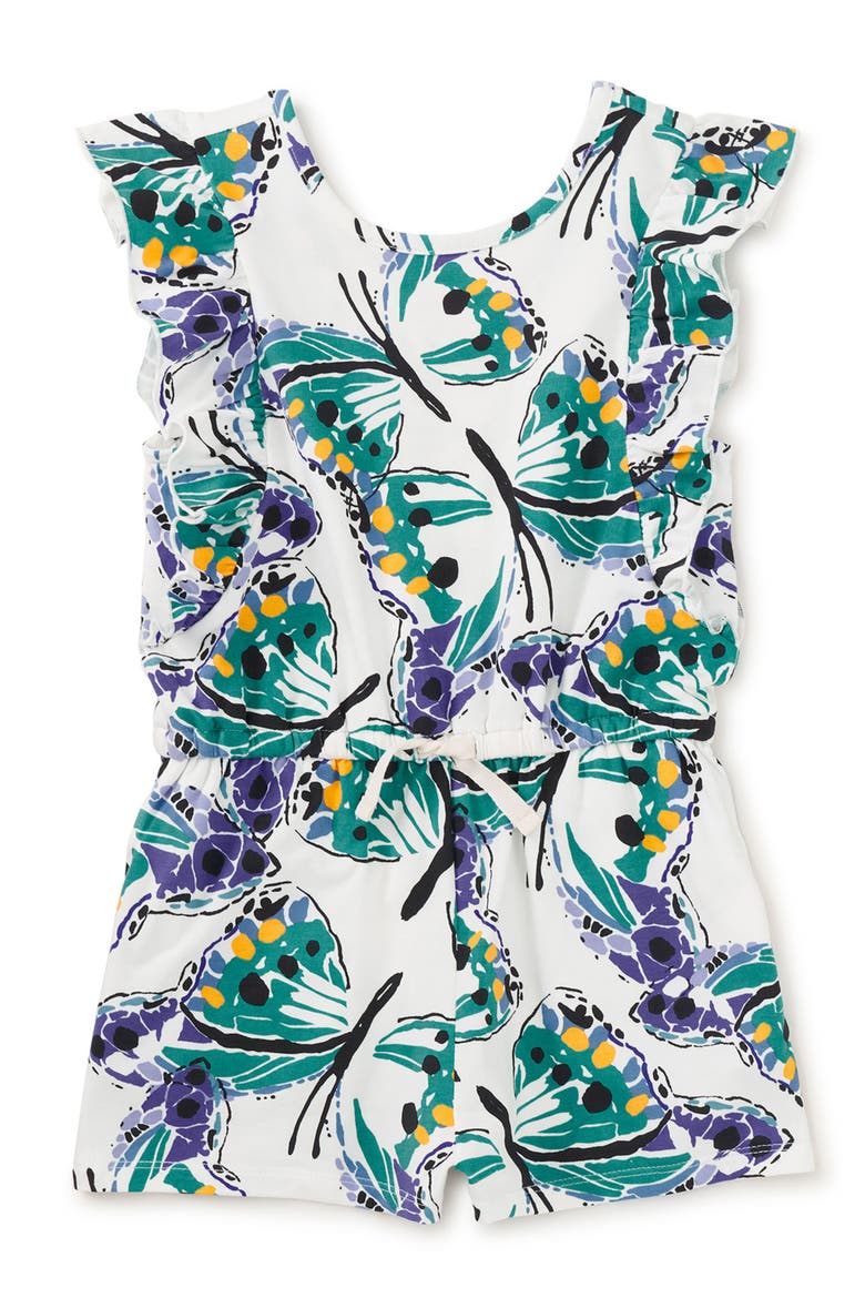 Flutter Sleeve Romper, Main, color, Carnival Butterfly
