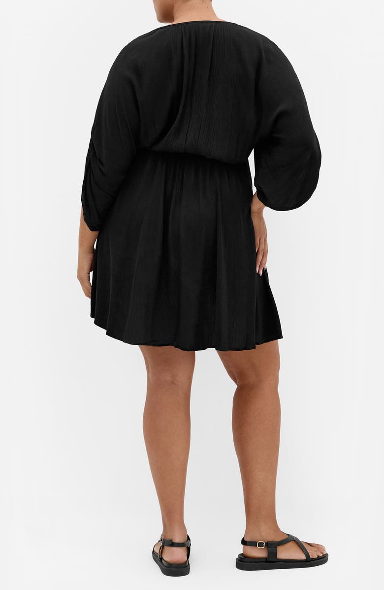 City Chic Seville Floral Embroidery Minidress, Alternate, color, Black
