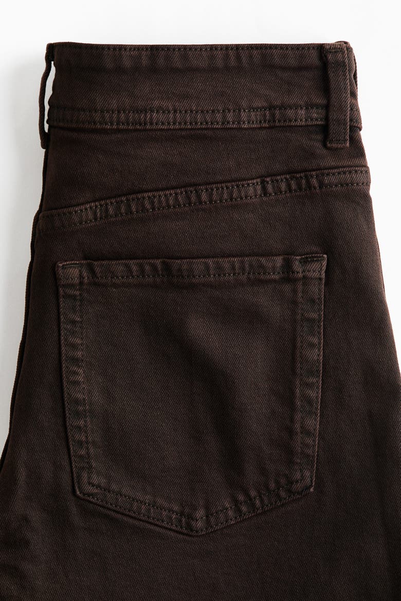 Wide High Waist Ankle Jeans, Alternate, color, Dark brown