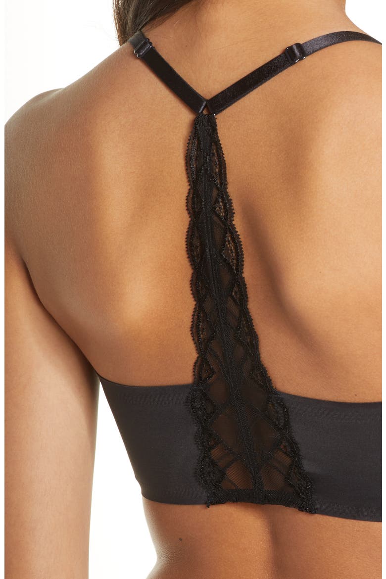 Triangle Lace Racerback Bralette, Alternate, color, BLACK