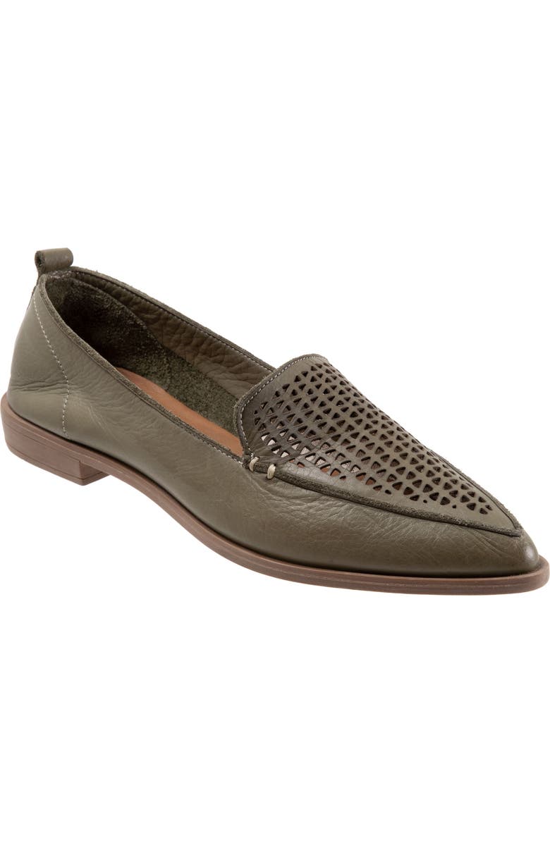 Bueno Blazey Pointed Toe Flat, Main, color, Sage Leather