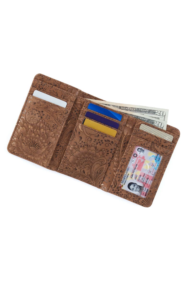 Jill Trifold Wallet, Alternate, color, MINK FOLKLORE