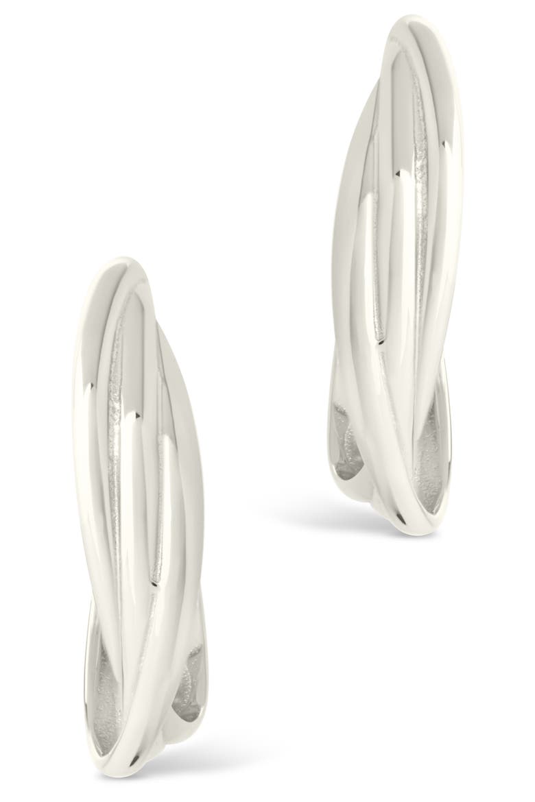 Monique Twisted Hoop Earrings, Alternate, color, SILVER