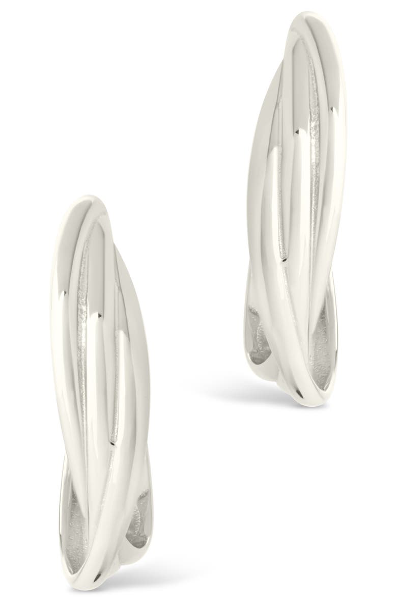 Sterling Forever Monique Twisted Hoop Earrings, Alternate, color, Silver
