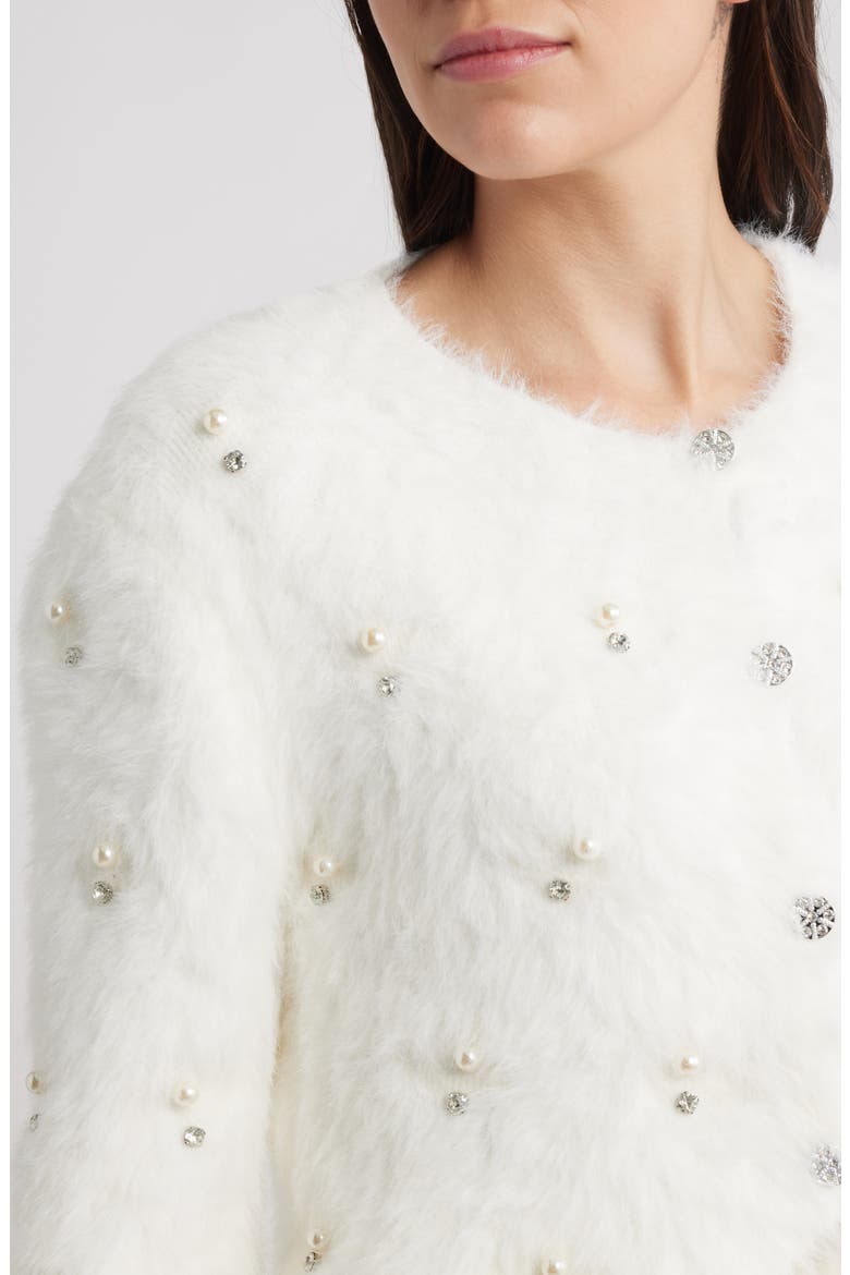 Birgitta Embellished Cardigan, Alternate, color, IVORY