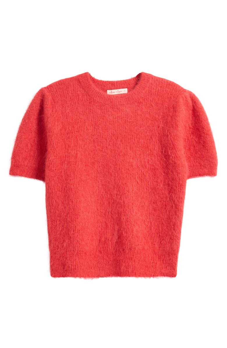 Marine Layer Puff Short Sleeve Suri Alpaca Blend Sweater, Alternate, color, Cherry Red