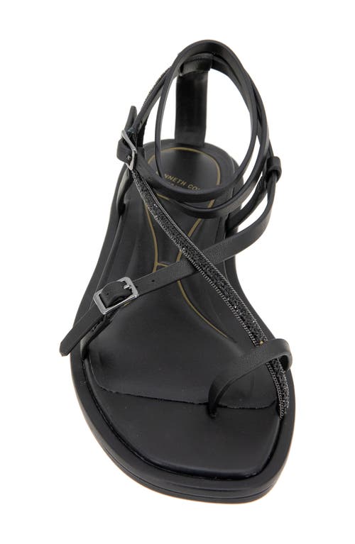 Kenneth Cole Paros Ankle Strap Sandal In Black Leather