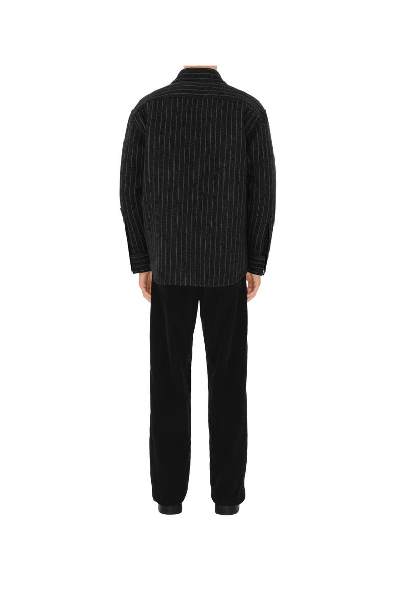Burberry Oversized Pinstriped Wool Blend Shirt, Alternate, color,