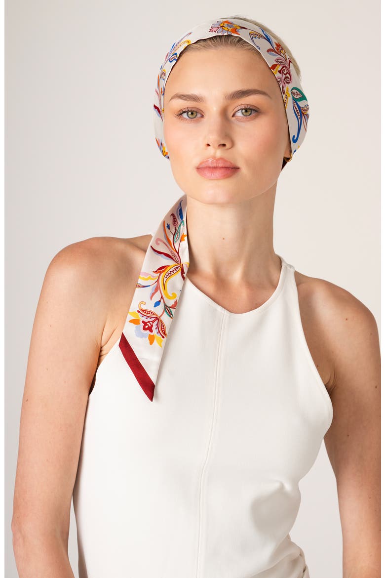 Silk Skinny Scarf Terra Paisley, Alternate, color, Red