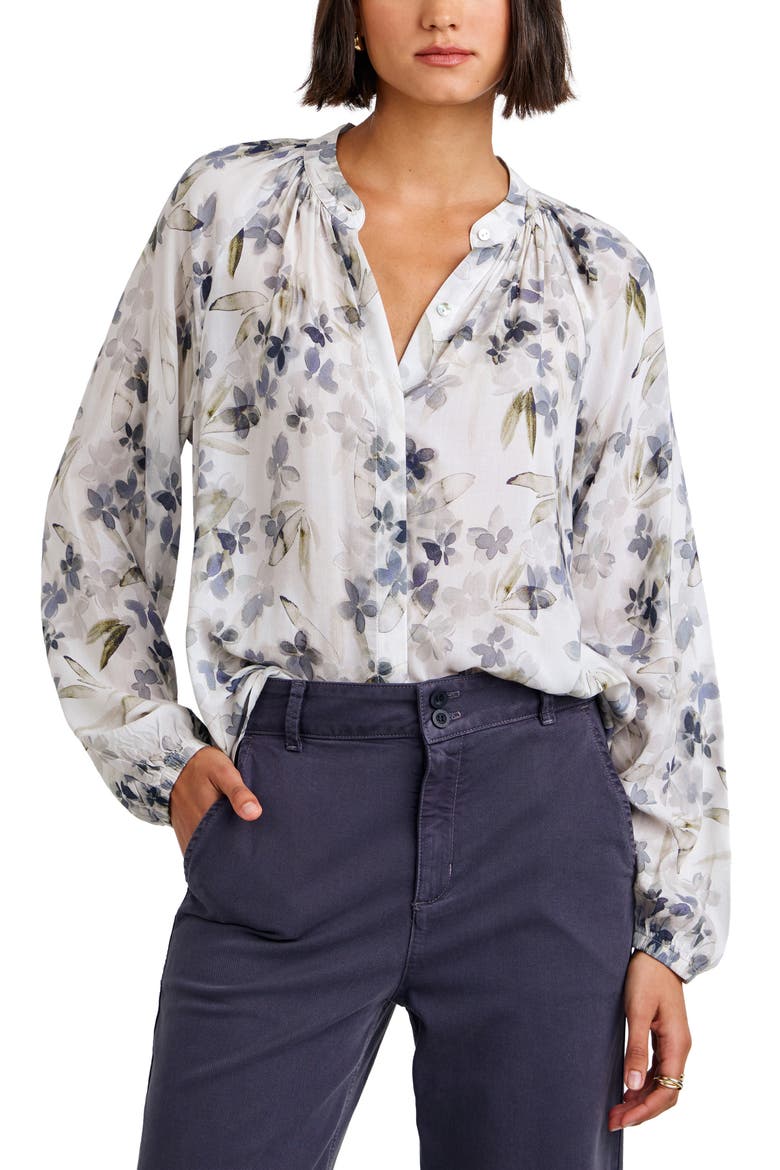 Floral Print Button-Up Blouse, Alternate, color, FROZEN WISTERIA