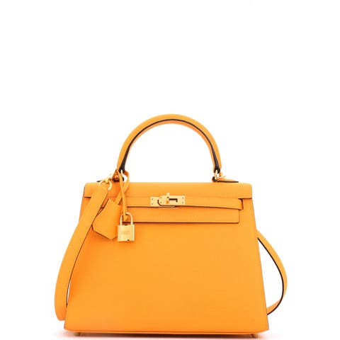 Kelly Handbag Yellow Epsom with Gold Hardware 25