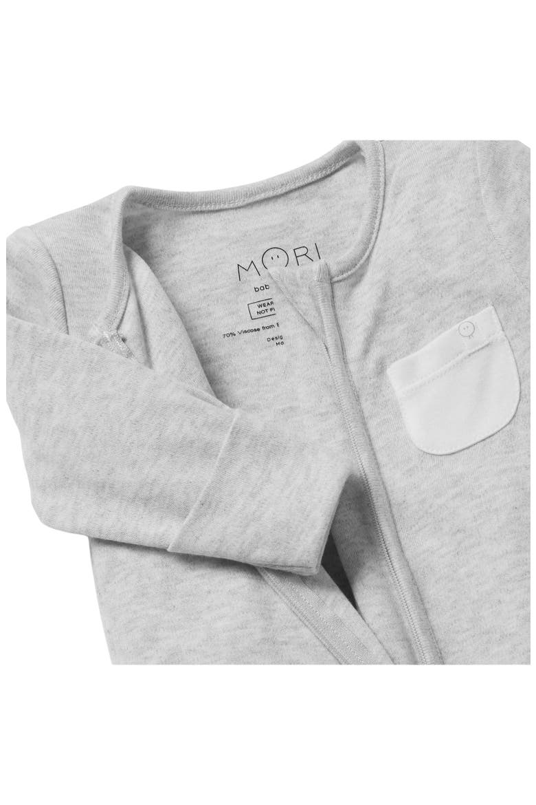 Clever Zip Footie, Alternate, color, GRAY MARL