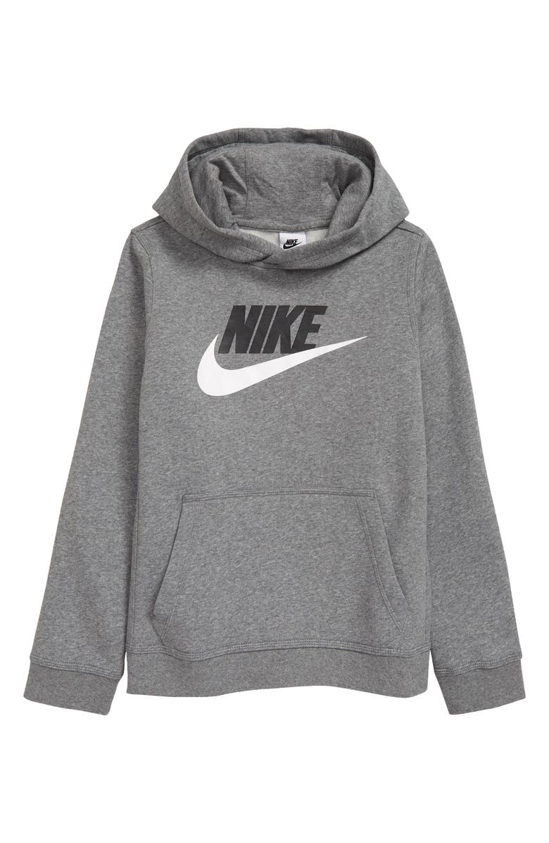 Nike Sportswear Club Fleece Hoodie, Main, color, Carbon Heather