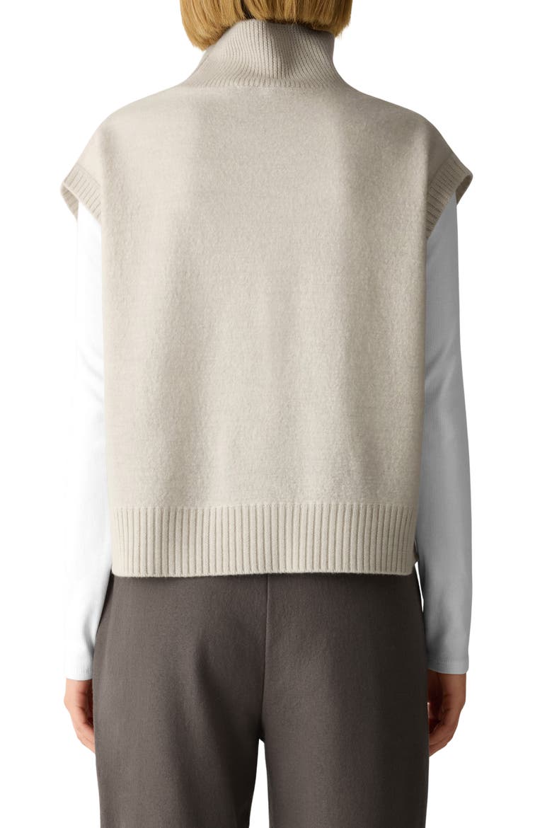 Turtleneck Cap Sleeve Wool Sweater, Alternate, color, PLASTER