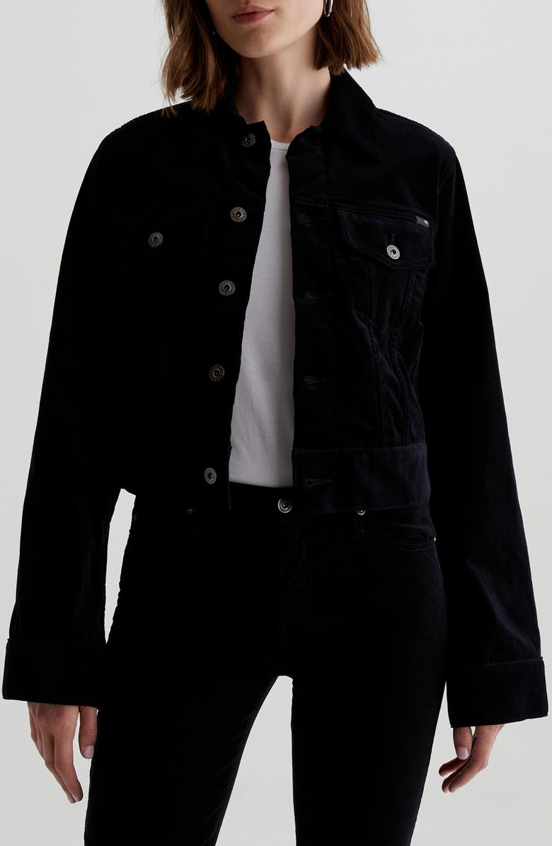 AG Isa Stretch Cotton Corduroy Trucker Jacket, Main, color, 