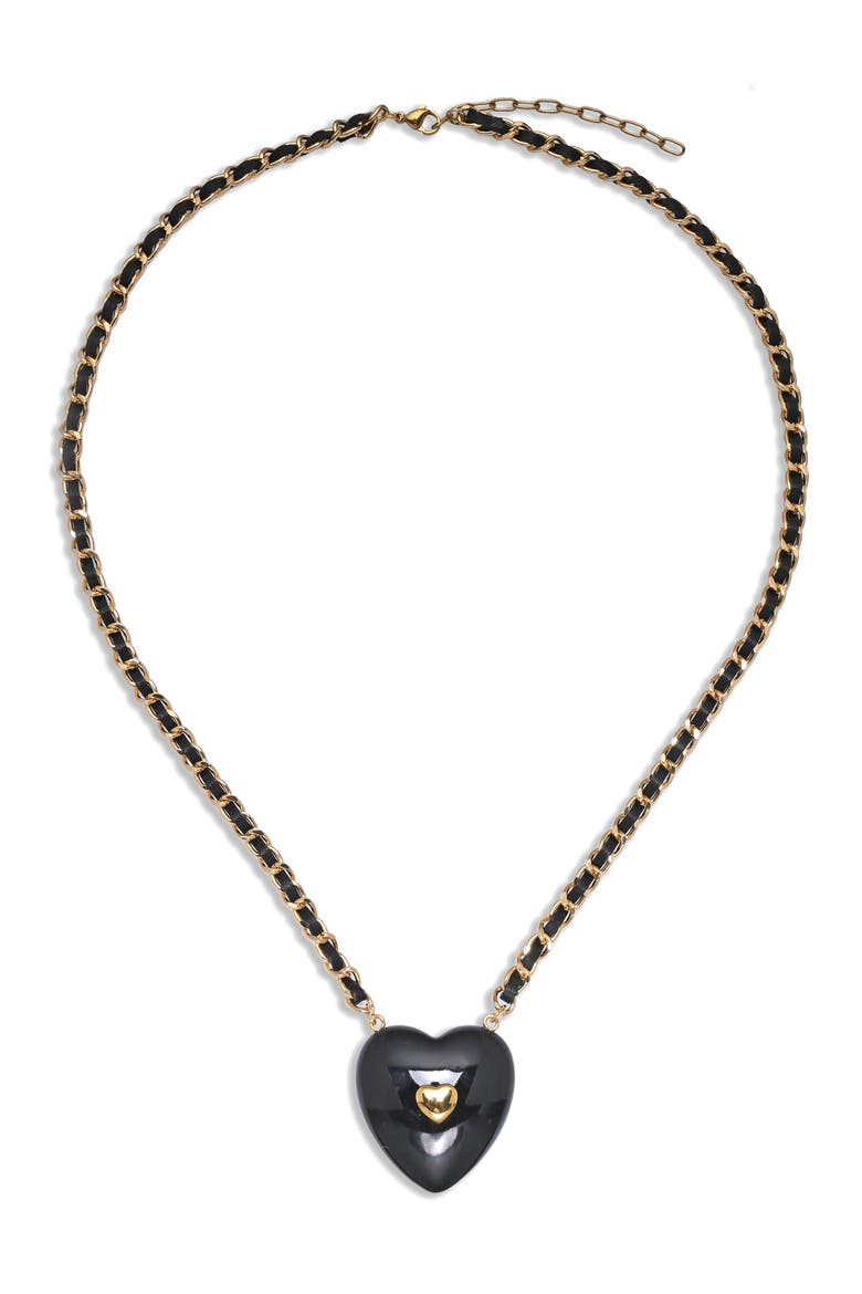 Violet Heart Pendant Necklace, Alternate, color, GOLD