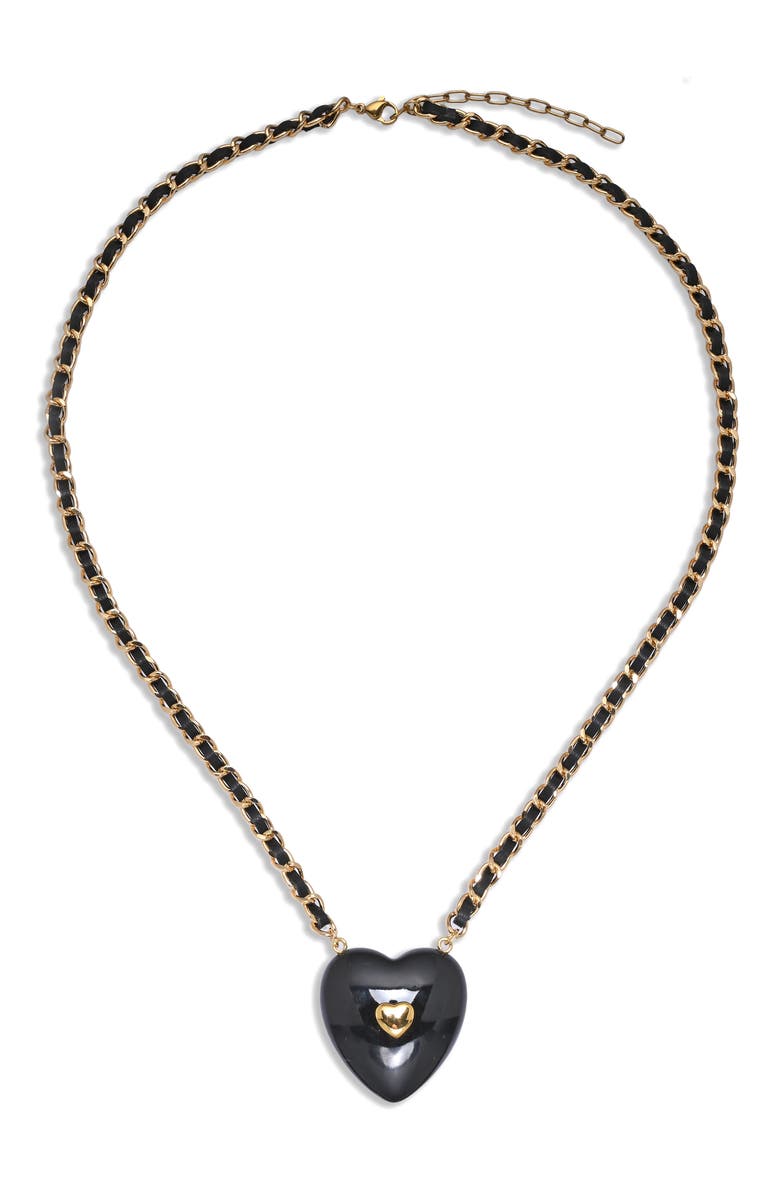 EYE CANDY LOS ANGELES Violet Heart Pendant Necklace, Alternate, color, Gold